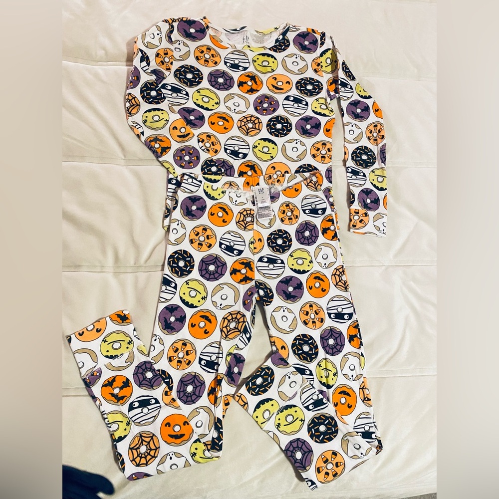 GAP Kids Halloween Emoji Pajama Set - Orange and Purple